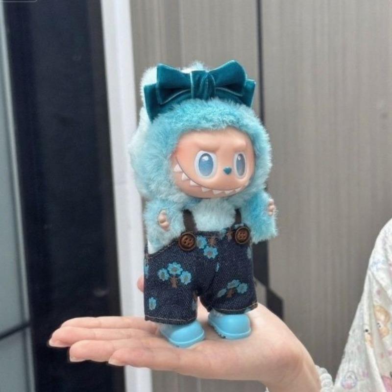 17Cm Clothes Labubu Doll Clothes Overalls Suit Pendant Vinyl Doll Fashion Clothing Decoration Only Doll Clothes For