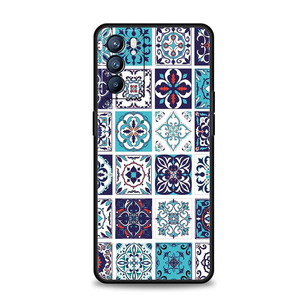 Mandala Flower Totem Case For Oppo Find X6 Pro X5 A54 A53 A52 A9 2020 A15 A95 A17 A16 A76 A74 A57 Reno7 Reno6 Pro Plus 5G Cover