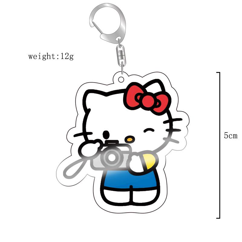 Sanrio Kuromi Pink Cat & Puppy Acrylic Keychain Anime Pendant