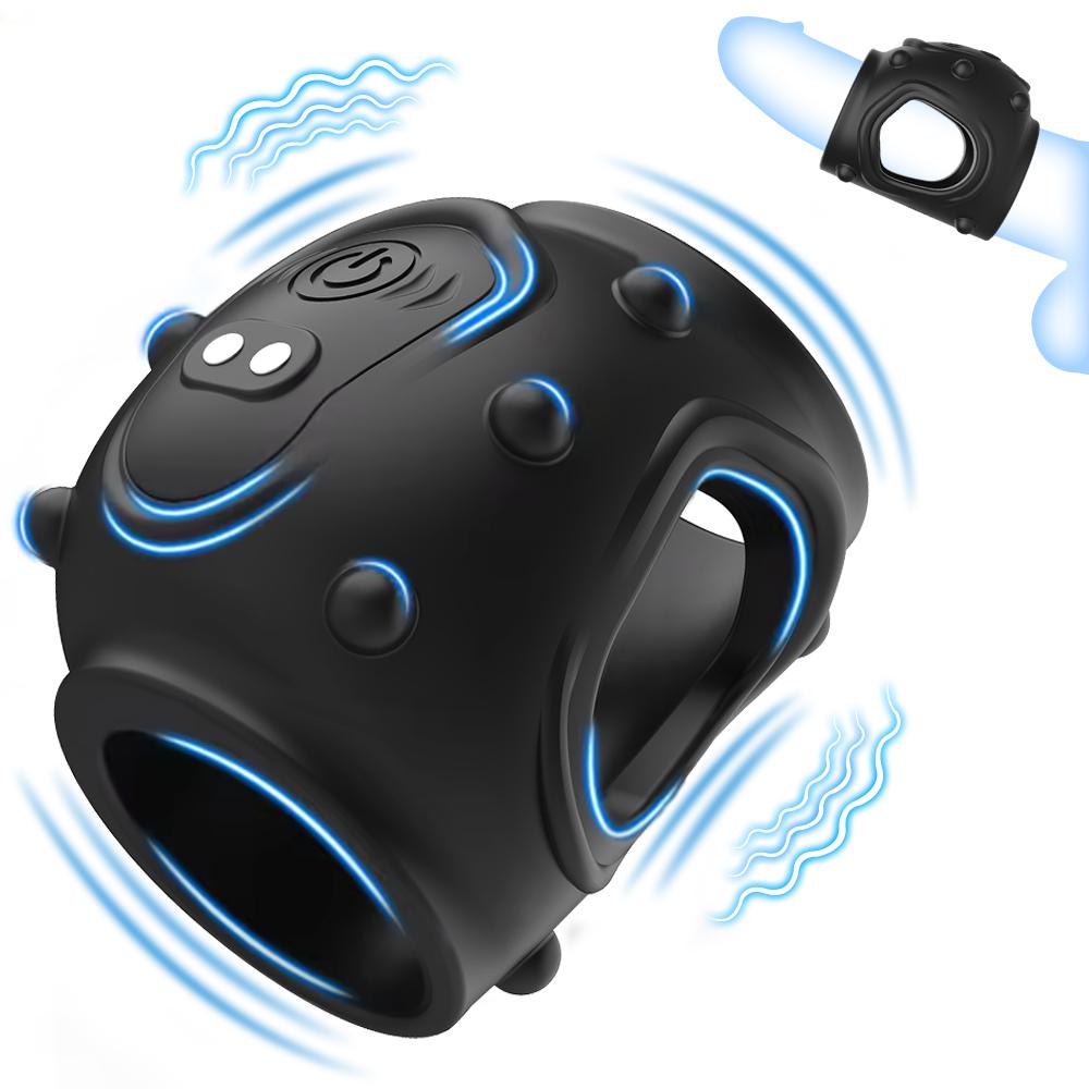 Breathable Penis Sleeve Ring Vibrator Delayed ejaculation Penis Enlarger G Spot Pleasure Stimulator Adult Sex Toy for Men