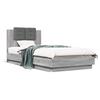 Bed Frame with Headboard and LED Lights Gray Sonoma 90x200 cm