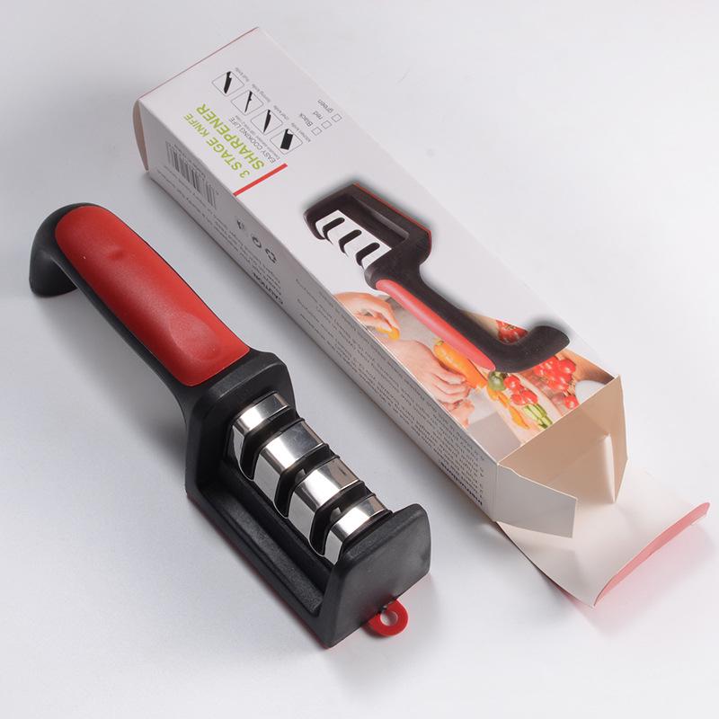 Four-Stage Multifunctional Knife Sharpener with Stone Rod for Household Use