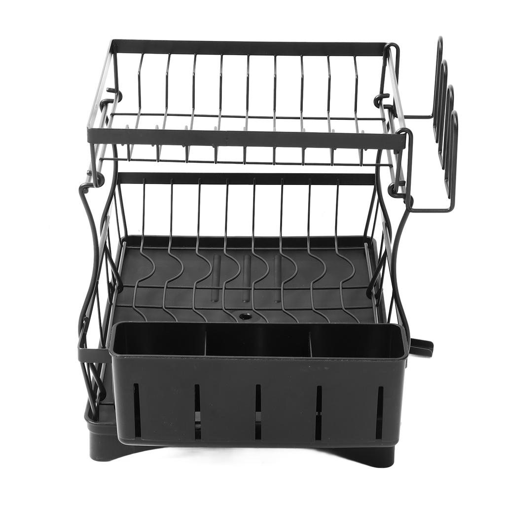 Dish Drying Rack Multipurpose Large Capacity Strong Load Bearing 2 Tier Dish Rack with Drainboard fo