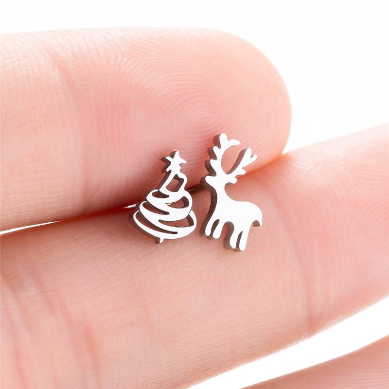 Cute Ballet Earings Women Jewelry Minimalist Puzzle Dinosaur Map Wave Cat Stainless Steel Stud Earrings Girls Pendientes