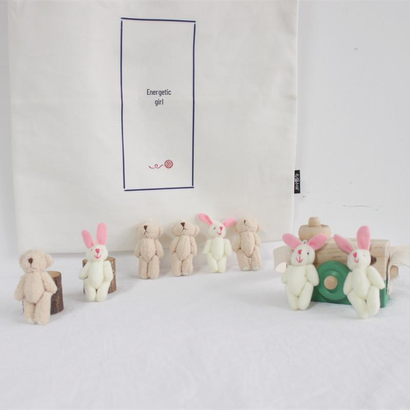 Teddybär & Weißes Kaninchen 3D Plüschbrosche - Niedliche Accessoires für Kleidung, Taschen und Socken