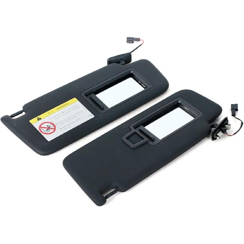 RQHEQLJV Black Sun Visor Compatible for VW Golf 7 MK7 GTI Superb3 Car Front SunVisor Panel with Makeup Mirror Black Sunshade(1pc Black Left)