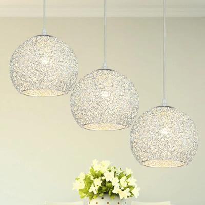 Restaurant Chandelier Simple Bedroom Study Bedside LED Art Chandelier Bar Balcony Aisle Light 15CM Aluminum Wire Ball Chandelier