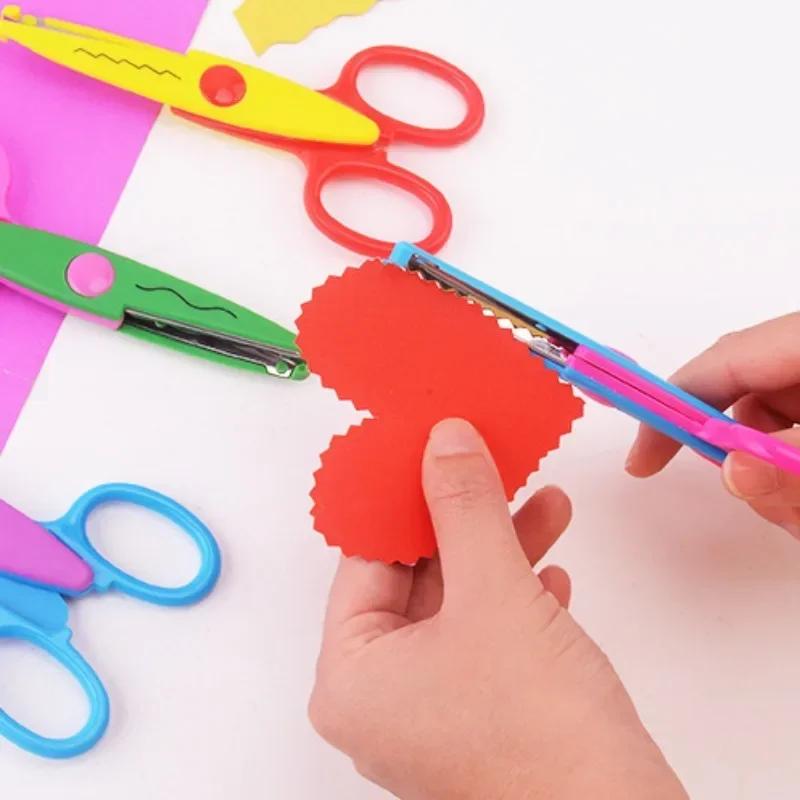 1 Stück Handgemachte Kinder DIY 6 Muster Album Spitze Schere Karte Foto Muster Schere Cartoons Spitze Schere