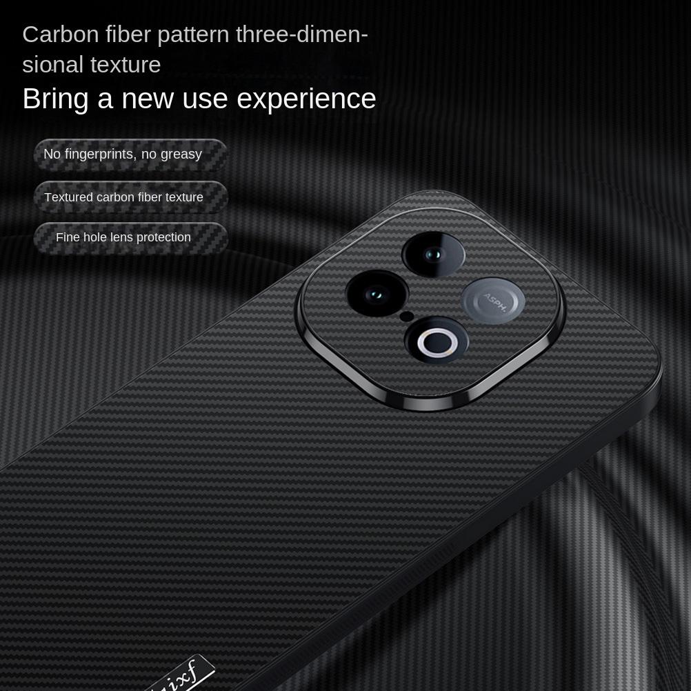 Kohlefaser Anti-Drop Textur Mikro Matt Zarte Haptik Hülle Für IQOO Z10 Turbo Pro Z9 IQOO Neo 10 9 8 7 IQOO 13 12 Pro Abdeckung