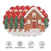 4PCS Christmas Placemats Non Slip Heat Resistant Circular Waves Design Winter Christmas Dining Wedding Party Table Decoration