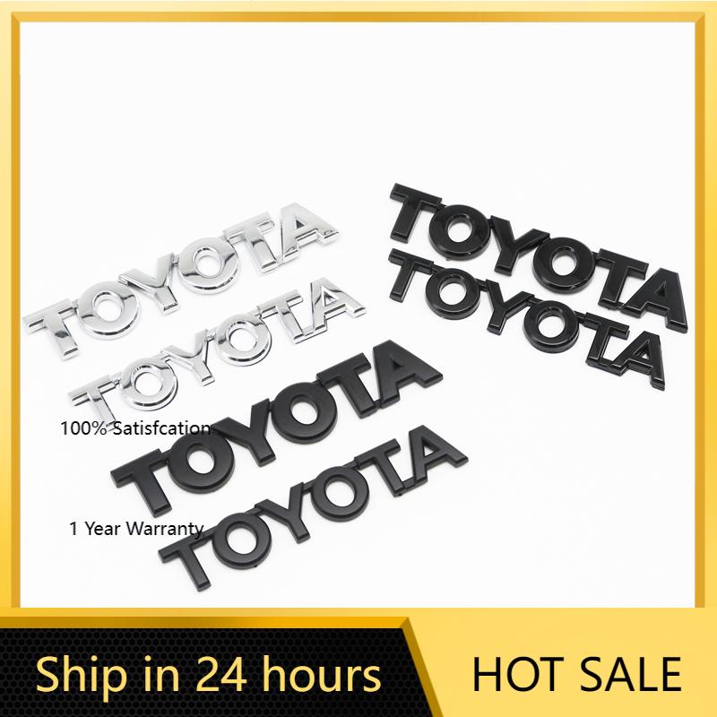 2026 Hot For Toyota Hub Caps 3D ABS Glossy Black Silver Letters Trunk Emblem Stickers Accessories Modified For Toyota Camry Priu