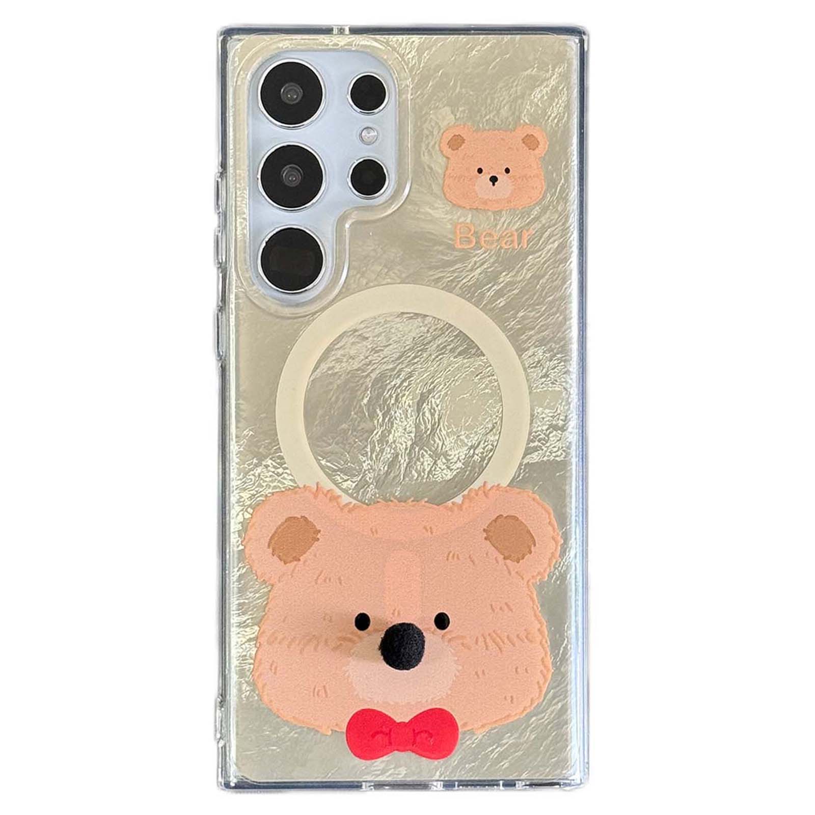 

For Samsung Galaxy S24 Ultra Magnetic Phone Case Cartoon Animal TPU+PC Back Cover C