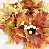 American Fall Halloween Harvest Maple Leaf Wreath Door Pumpkin Pendant White Pulp Fruit Wreath Door Decoration