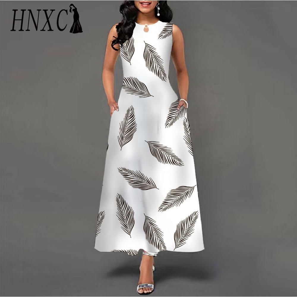 HNXC 48 barev Nové dámské volné vintage květinové volánové šaty Befree šaty Velká letní párty Tílka Elegantní maxi šaty