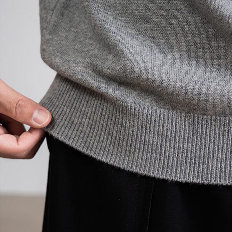 Hengyuanxiang Men's 100% Pure Wool Round Neck Thermal Sweater