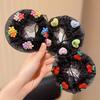 3pcs Sweet Floral & Heart Hair Nets, Soft Polyester, Mixed Colors, All-Season Wear, Ideal for Casual & Formal Styles