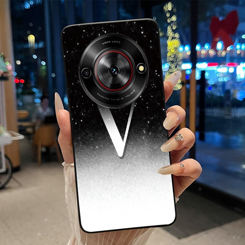 Anti-scratch Soft Case For ZTE Blade A75 5G/ Nubia Focus 5G Custom Name A To Z Letter With Flower Starry Sky Pattern Casing