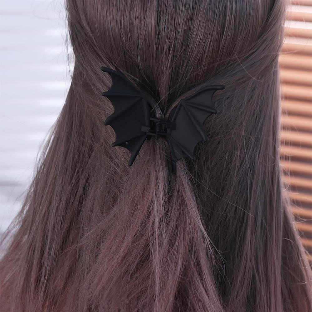Zinc Zinc Alloy Bat Wings Ponytail Holder Matte Black Shark Clip Halloween Hair Claw Party