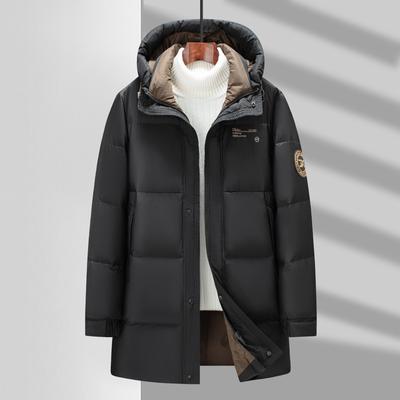 Herbst und Winter Weiße Entendaunen Warm Mittel und Lang Kapuze Verdickt Daunen Jugend Freizeitjacke