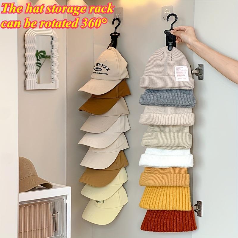 1pc Hat Storage Strap, Wall-mounted Storage Rack with 8 Clips, Holds 8 Baseball Caps, for Home and Closet Hat Storage, Suitable for Home Use,