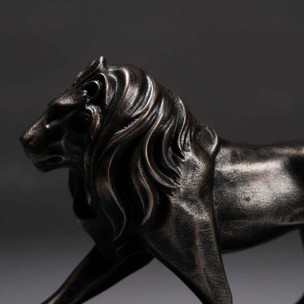 Lion Ornament with Base Majestic Decor Sculptural for Bookshelf