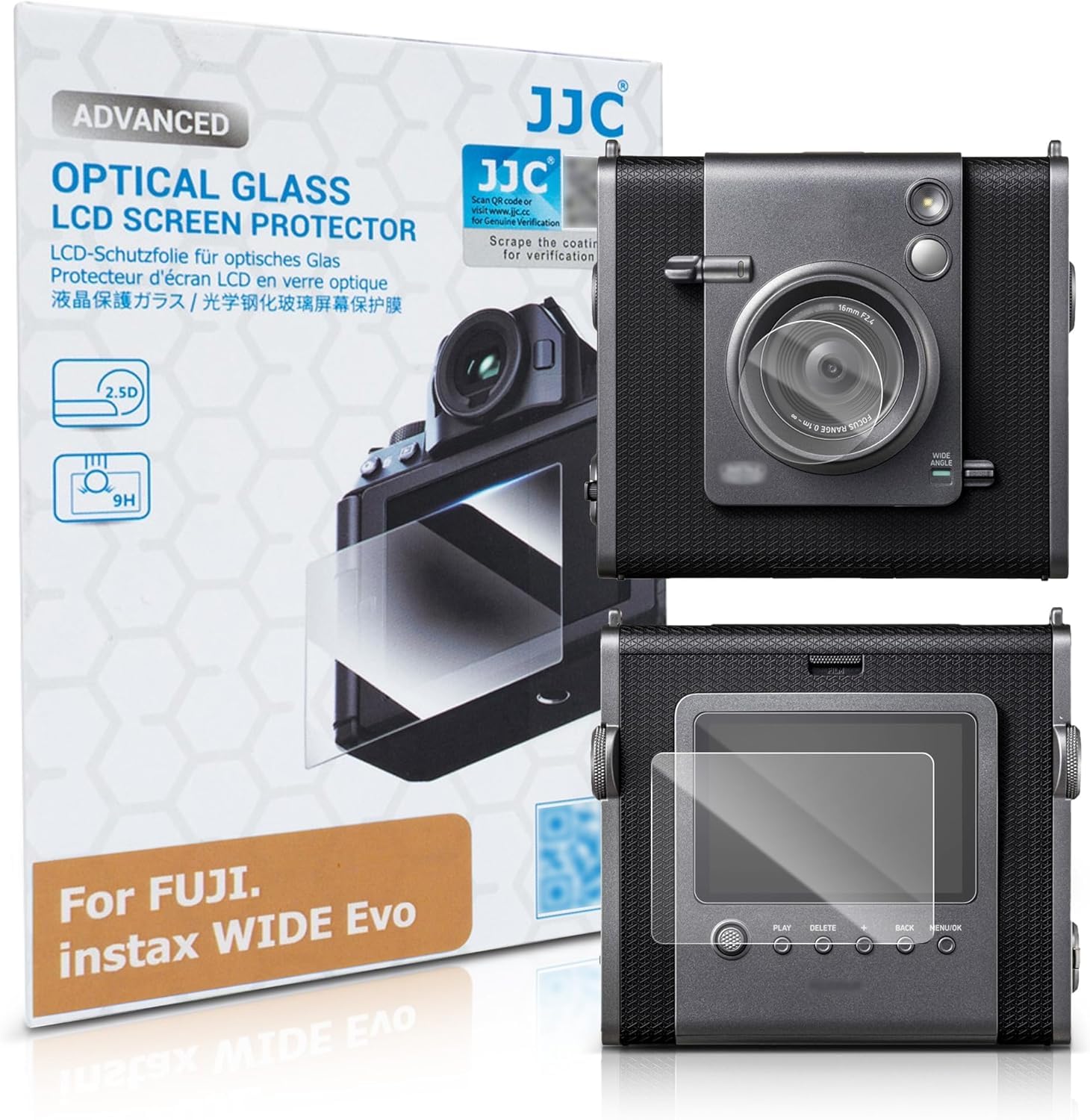 

JJC Fujifilm instax WIDE Evo LCD Sheet Lens Shock High Hardness Bubble Fingerprint Reduced Easy Thick Water Oil Fujifilm instax WIDE Evo LCD Sheet