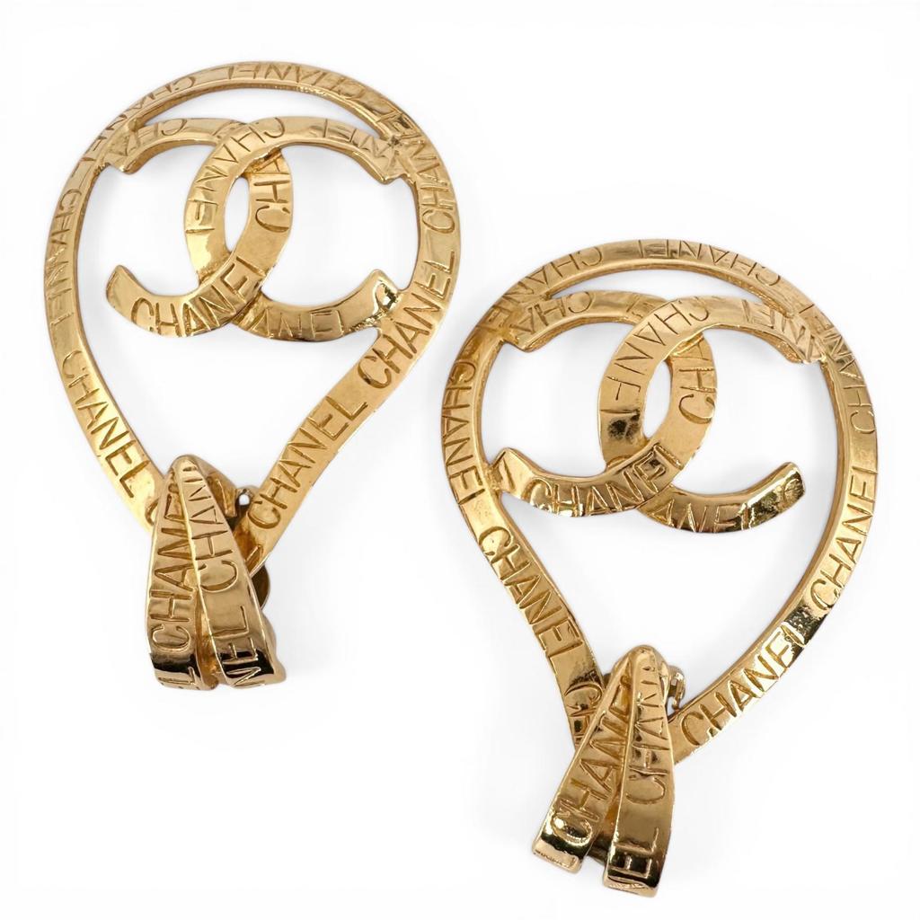CHANEL COCO Mark teardrop motif 96P Earring gold Women used