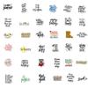 50 Piezas/set Pegatina Graffiti Eslóganes en Inglés Impermeable sin Marca Removible Pegatina Decorativa