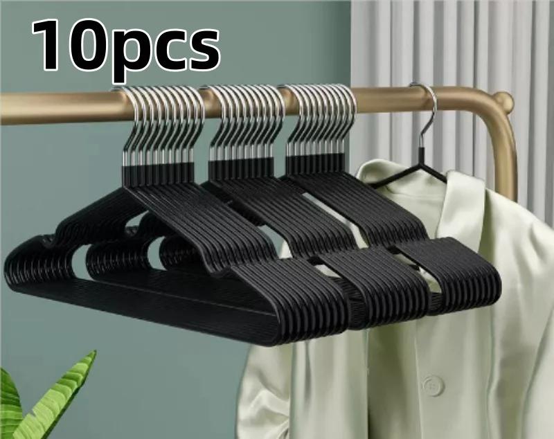 10 Non-slip Coated Metal Suit Hangers Heavy Duty Hangers Metal Shirt Hangers Traceless Simple Hangers Multifunctional Hangers
