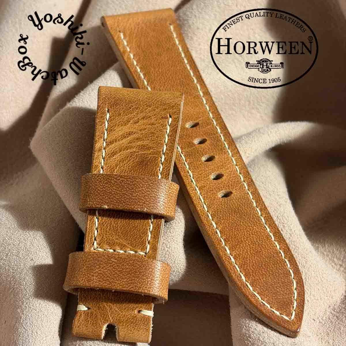 Used hor-251 HORWEEN Derby / Natural Watch Strap (Lug 26mm - Buckle Width 22mm)
