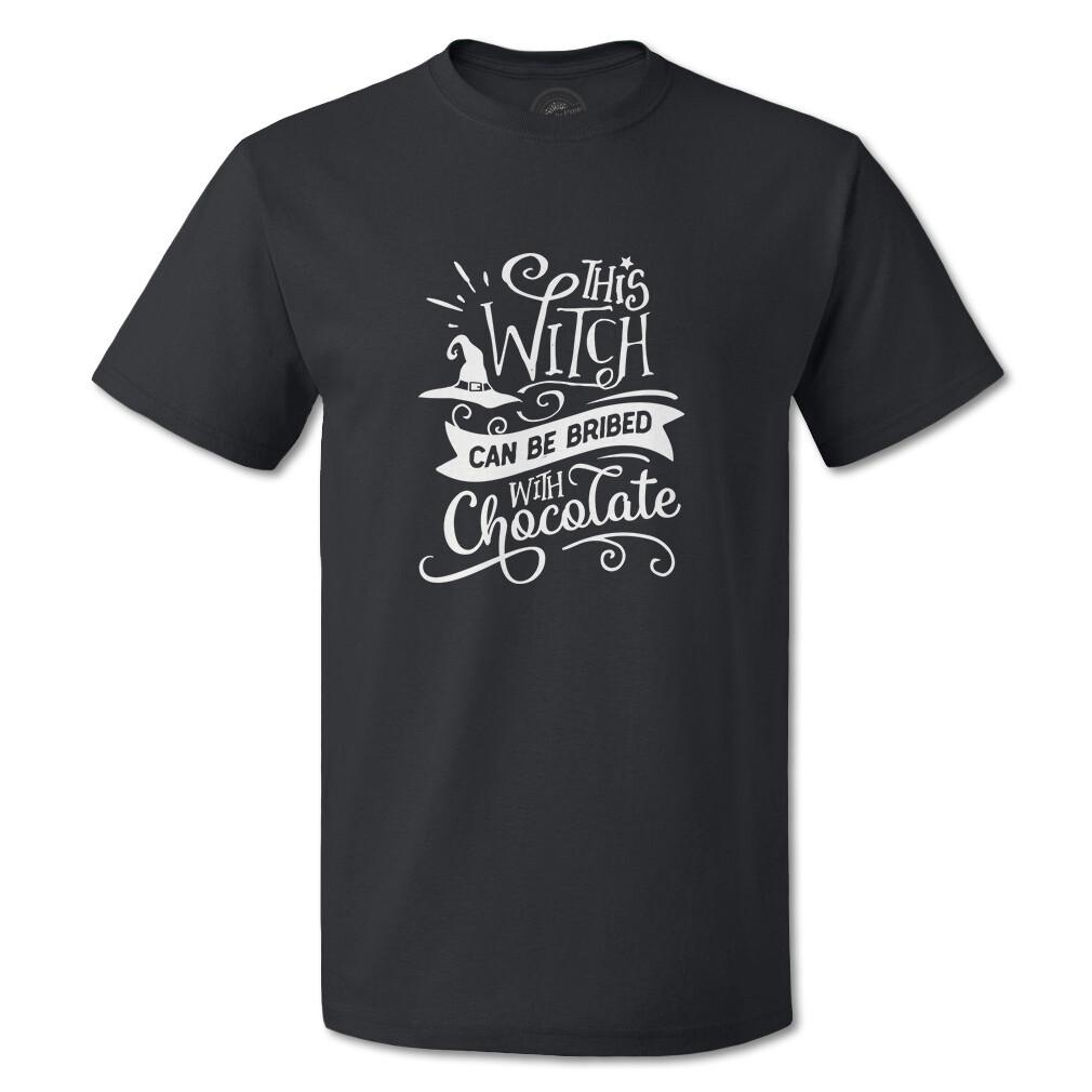 Funny Graphic T Shirts This Witch Can Be Bribed with Chocolate Style A Owl Top XXL
