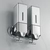 Wall-Mounted Dual Soap Dispenser with Double Hook for Bathroom & Kitchen