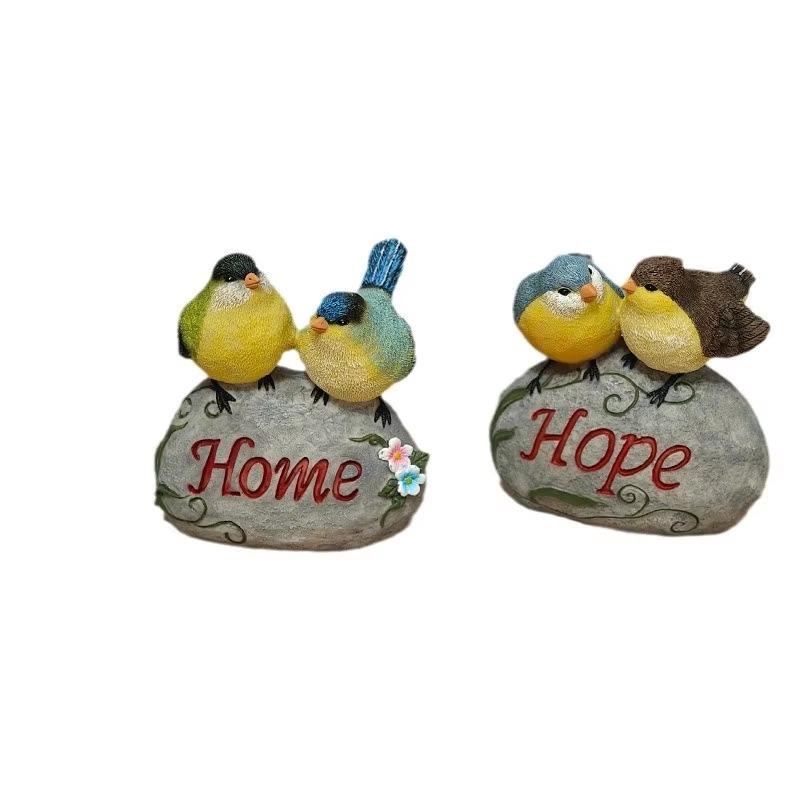 Bird Statue Garden Sculpture Decoration Simulation Stone Bird Living Room Desktop Decoration Creative Crafts