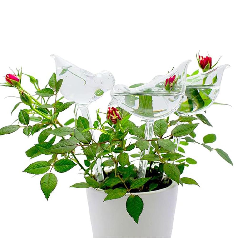 Imitation Glass Plastic Bird Plant Waterer Bird Shape Design Hand Blown Plant Watering Bulbs Garden Water Seepage Drip Device