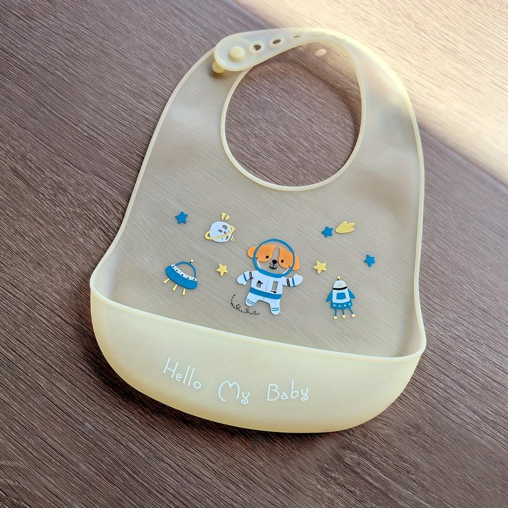 Soft Adjustable Silicone Baby Bib, Durable and Skin-friendly. Perfect for Toddler Daily Feeding.