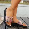 Fashion Colorful Big Rhinestone Transparent Pvc Slippers Women Flat Feels Outdoor Slides Women 2025 Summer Brand Designer Beach Slides