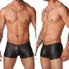 Sexy Men Faux Leather Boxers Briefs Shorts Underwear Soft Underpants Swimwear