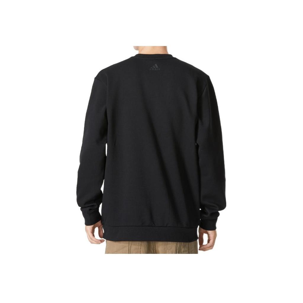adidas Logo Print Crew Neck Sweatshirt Men Tops Black HM2960