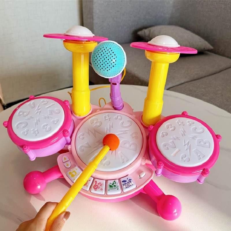 Children Electric Light Drum Set With Visual And Auditory Features For Early Education Play