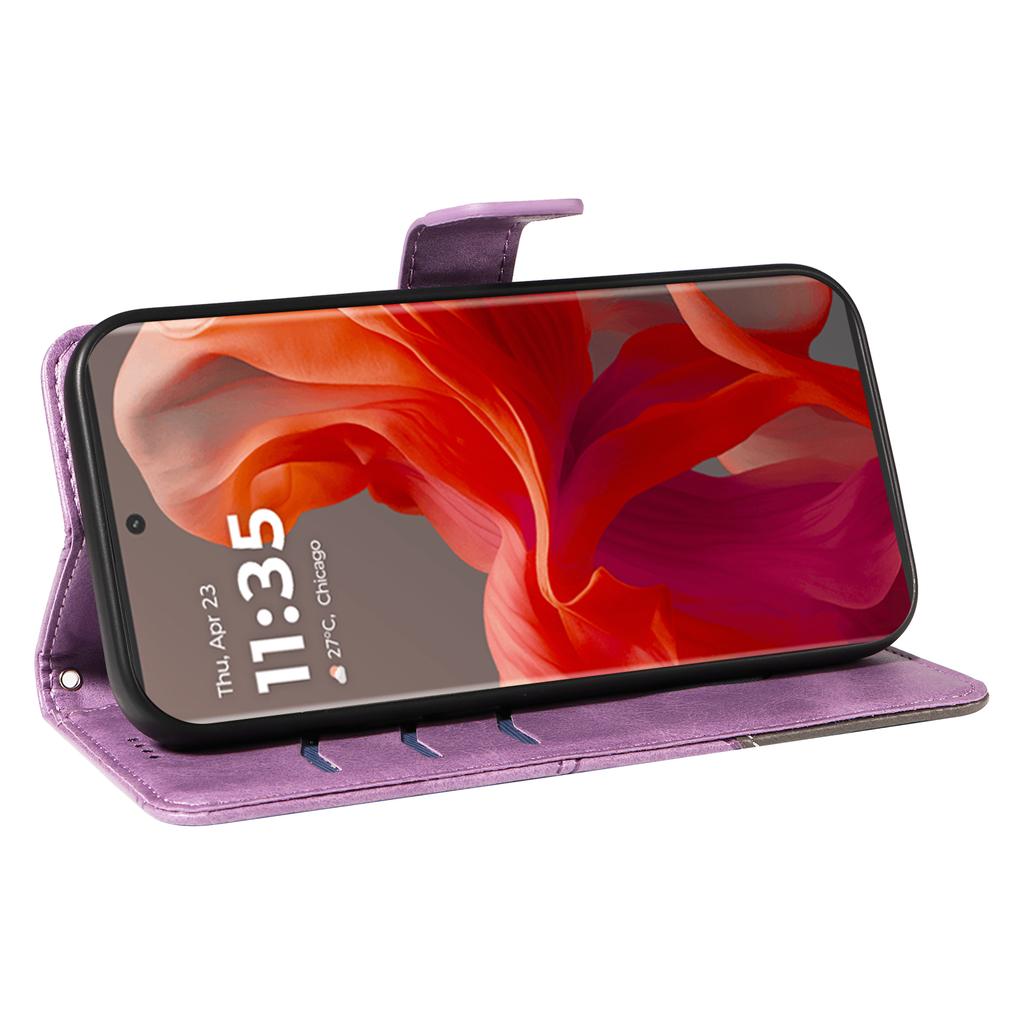 For Motorola Moto G85 5G/S50 Neo 5G Case Leather Geometric Line Wallet Phone Cover with Wrist Strap