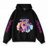 Black Hooded Tops Trendy Casual Clothes Long-sleeved Sweatshirts New Children's Autumn Wear 2025 Demon Hunters Printed Hoodies