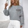 Women's Flower Beaded Hollow-Out Pullover Hoodie, Round Neck Loose Casual Autumn Top