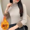 Women's Velvet High-Neck Sweater - Thickened Warm Knit Base Layer for Autumn/Winter 2025