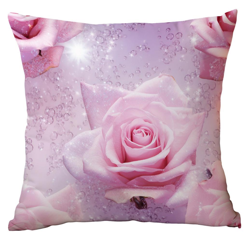 New Spring Flower Pink Rose Pillowcase Home Living Room Sofa Cushion Pillowcase