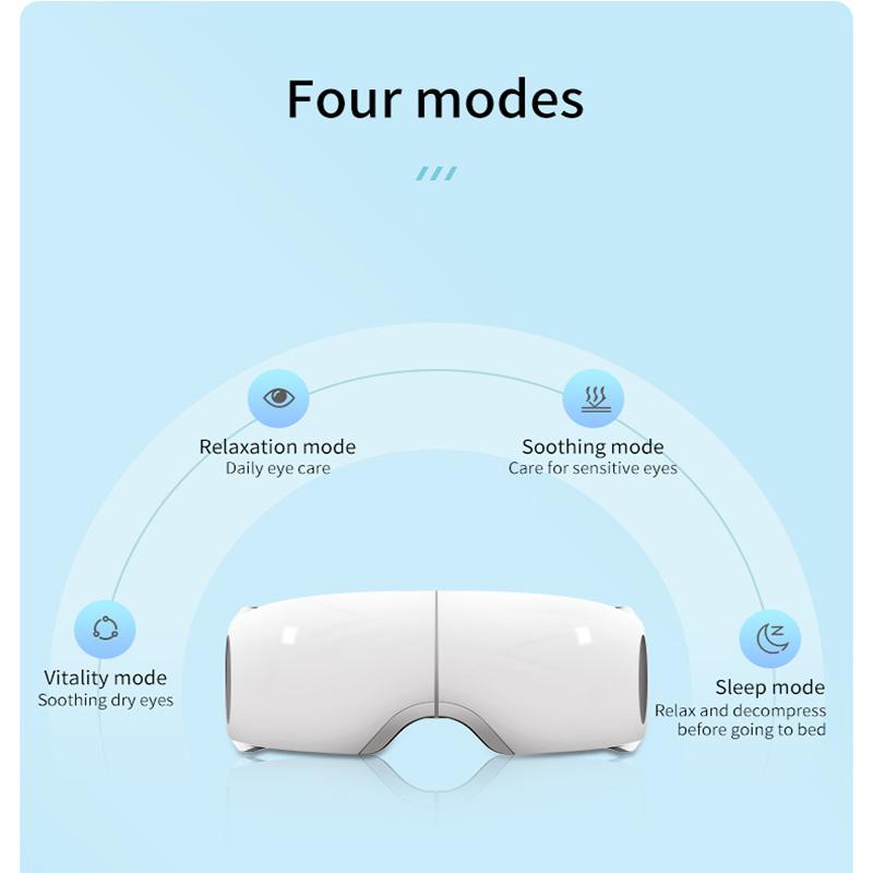 Factory Supply Beauty Eye Massage Machine Heat Compress Vibrating Air Pressure 4 Modes Electric Eye Massager