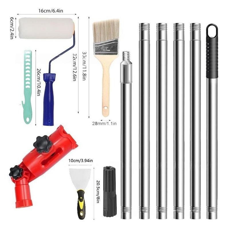 A25F-Paint Brush Extender Long Handle Paint Brush For Walls, Corners, Edges,Corner Painting Tool For Paint Roller, Paint Edger T