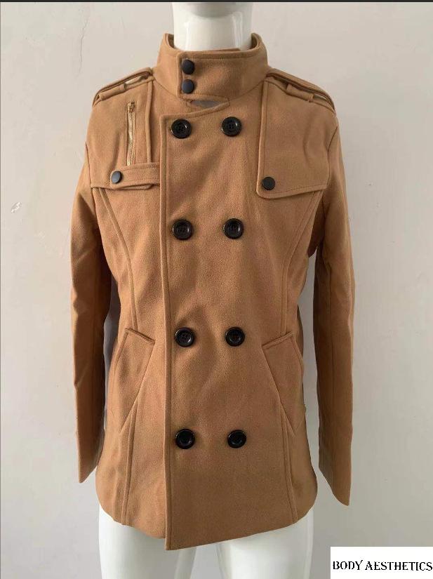 Men's Slim Medium-Length Woolen Coat - New Windbreaker Jacket N3