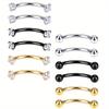 6Pcs 316 Stainless Steel Curved Barbell Eyebrow Lip Belly Ring With Shiny Zircon Fashion Body Piercing Jewelry