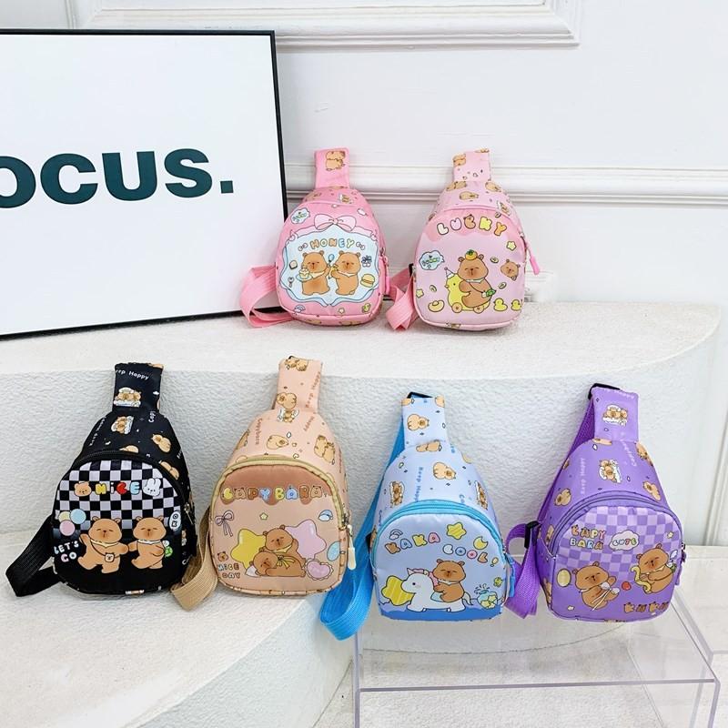 Capybara Animal Pattern Single Shoulder Crossbody Chest Bag Fashion Kids Gift