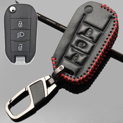 3 mygtukų PU odos raktų pakabuko dėklas, dangtelis, laikiklis Peugeot 208 301 308 3008 508 5008 Citroen C3 C4 C6 Berlingo 2012 2013